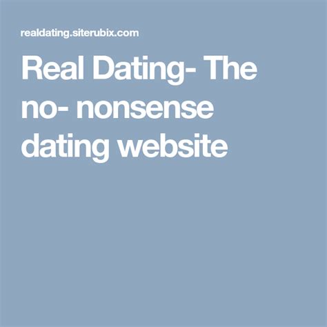 no nonsense dating sites